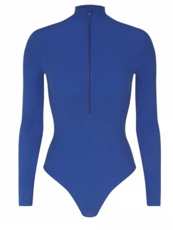SKIMS Tops - SKIMS Fits Everybody Zip Bodysuit | sapphire blue XL